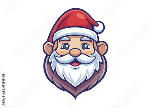santa face logo silhouette vector, christmas santa face silhouette vector illustration, colour santa face vector silhouette, santa claus face logo silhouettes vector on a white background