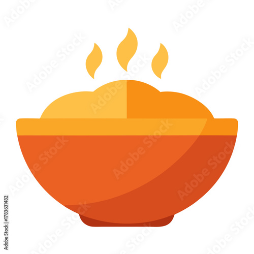 Flat warm soup bowl icon representing thanksgiving vector illustration