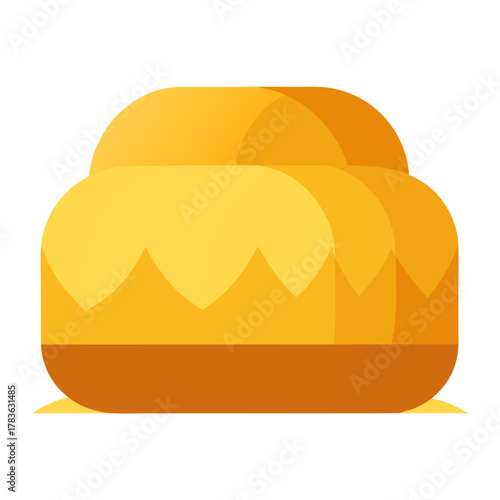 Flat hay bale icon with golden warm tones clean si vector illustration