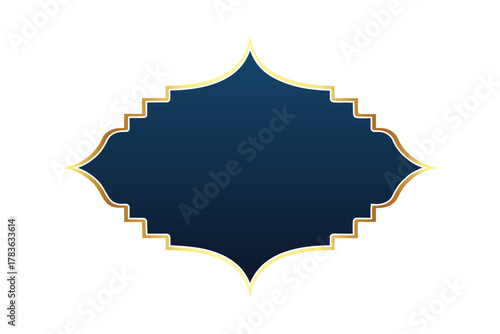 Moroccan frame golden arabic lantern deep blue