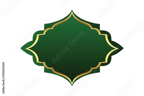 Moroccan frame golden arabic lantern deep green