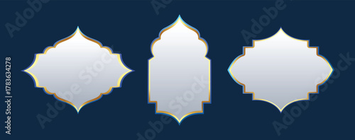 Set of islamic window frames in elegant style