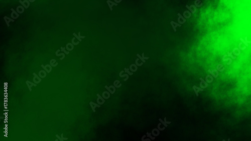 green fog or smoke on black background.