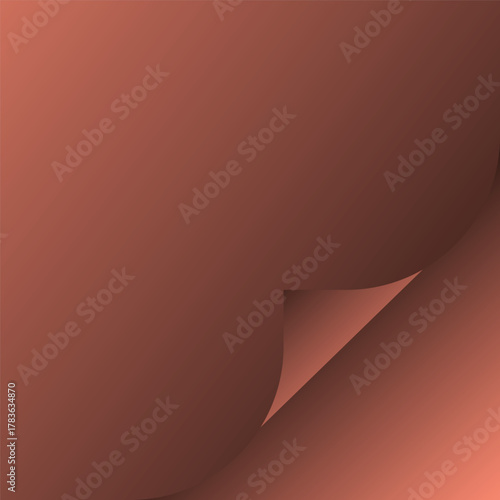 Copper colored paper with a peeled corner revealing a transparent background