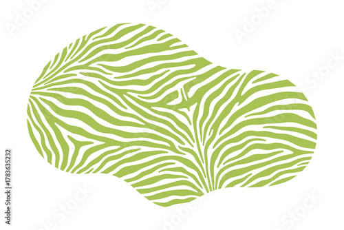 Abstract green zebra print shape background