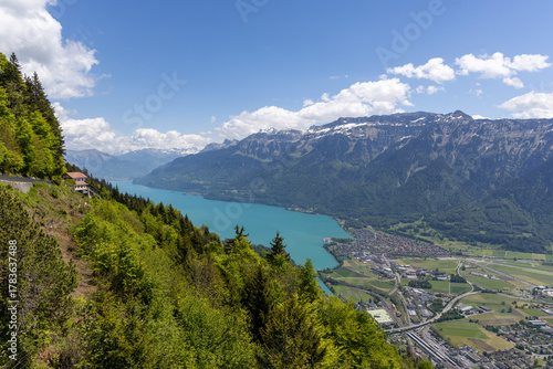 swiss alps with a view from Harder Kulm mountain in europe