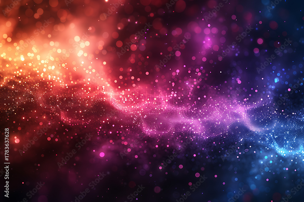Fototapeta premium 多彩な光の流れが生み出すカラフルな宇宙空間の抽象アート