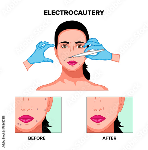 Skin Care Clinic Examination of Facial Lesions, Moles, Warts, and Sun Damage