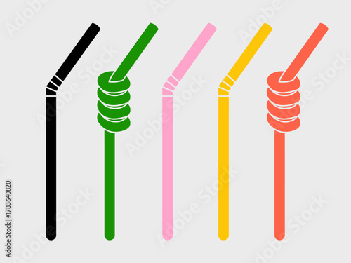 This colorful collection of drinking straws showcases multiple shades and styles, highlighting diversity and fun in everyday objects, perfect for party themes.