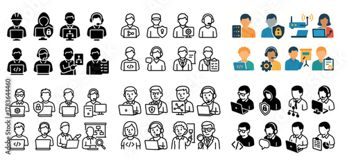 Diverse technology and support icons collection