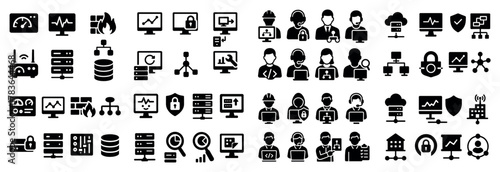 Technology icons set for networking and security