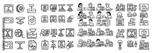 Technology and innovation icons collection