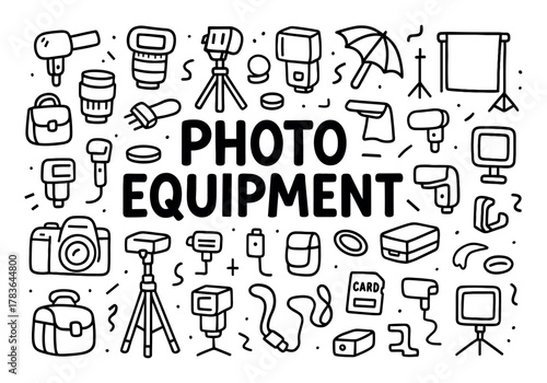 Photography Equipment Doodle