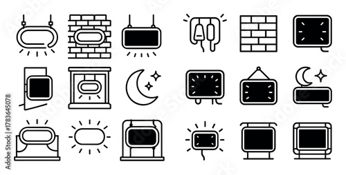 Minimal Neon Icons Grid