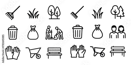 Park Cleaning Icons