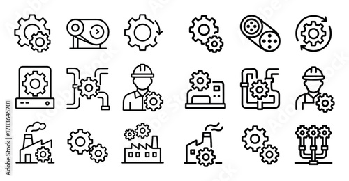 Minimalist Gear Icons