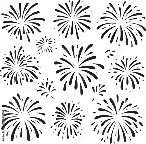 Festive Fireworks Sparkler Burst Vector Illustration for Celebrations and Events.
