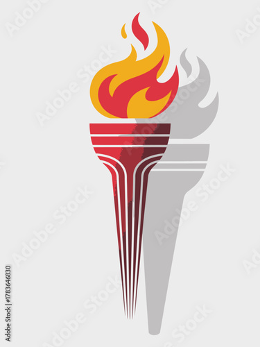 A visually appealing illustration of a dual color torch design, symbolizing enlightenment, guidance, and the quest for knowledge through the use of flame.