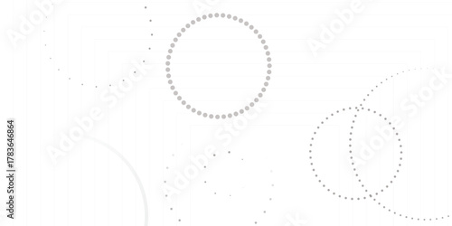 Abstract white geometric overlapping circle background with shadow. abstract dotted wave background. hand drawn dotted path route line isolated.  