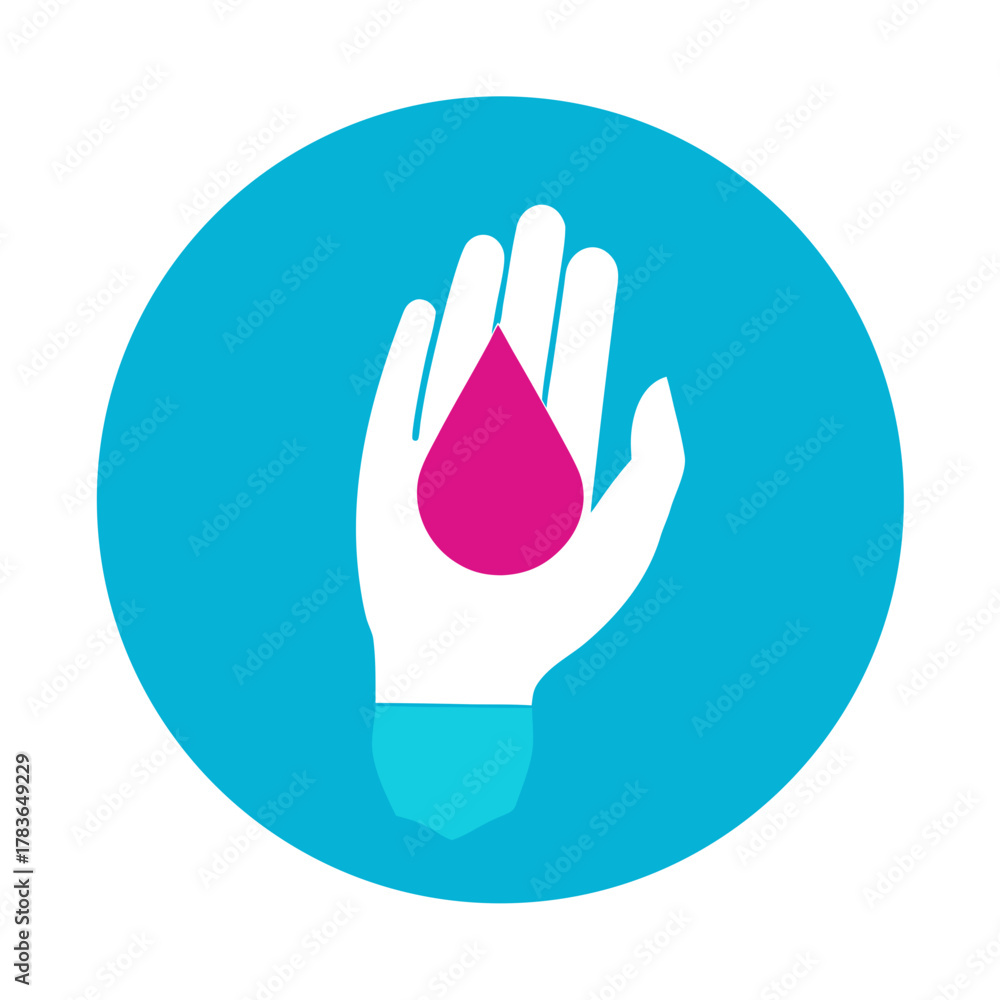 Obraz premium hand blood sign icon vector