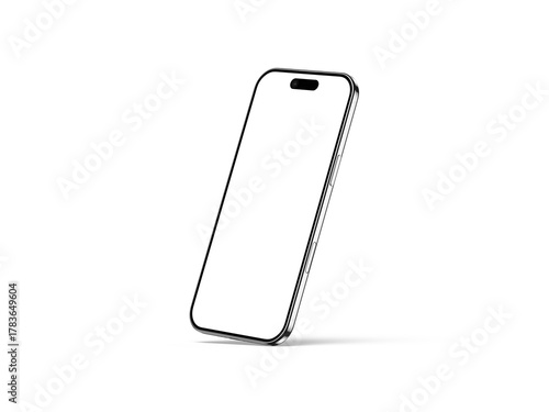 Smartphone Transparent PNG Image with Realistic Shadow | Blank template for mockup
