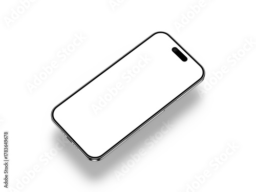 Smartphone Transparent PNG Image with Realistic Shadow | Blank template for mockup
