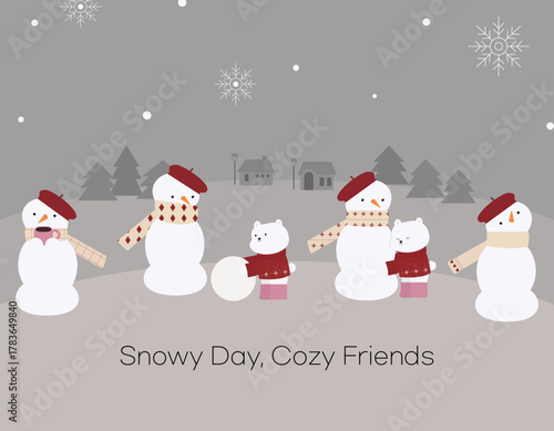 눈 내리는 겨울날 따뜻한 친구들과 함께하는 포근한 이야기