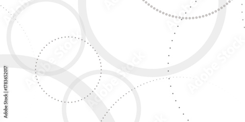 Abstract white geometric overlapping circle background with shadow. abstract dotted wave background. hand drawn dotted path route line isolated.  