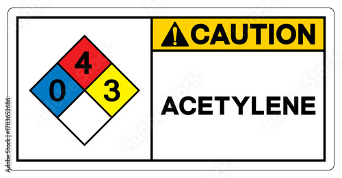 Caution Acetylene Symbol Sign ,Vector Illustration, Isolate On White Background Label.EPS10