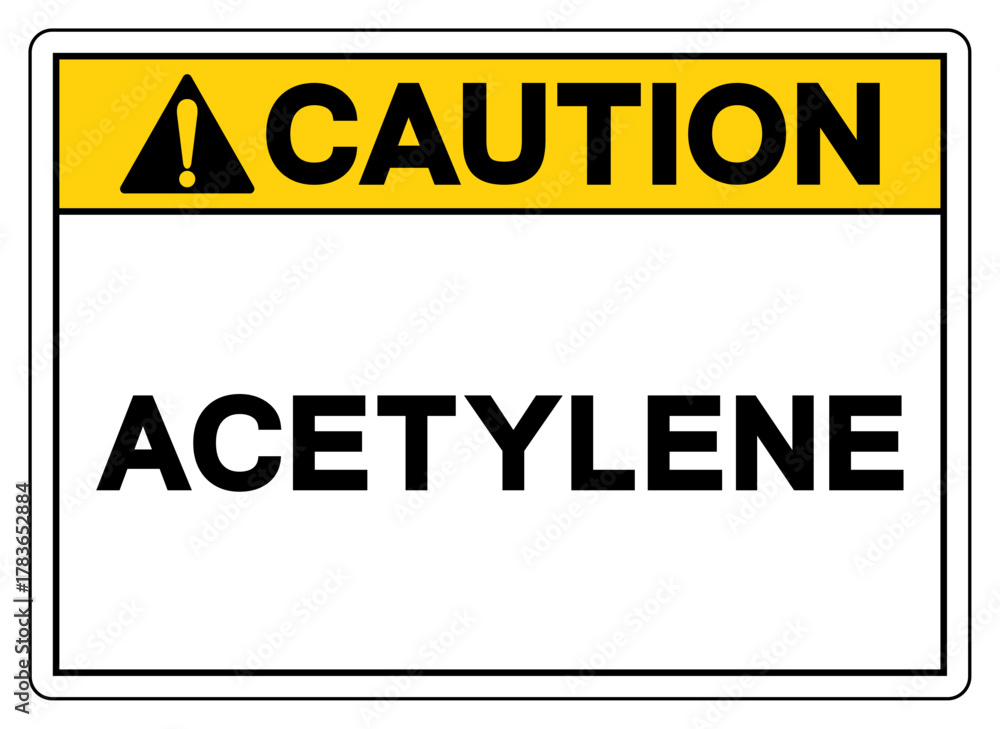 Fototapeta premium Caution Acetylene Symbol Sign ,Vector Illustration, Isolate On White Background Label. EPS10Acetylene Symbol Sign ,Vector Illustration, Isolate On White Background Label.EPS10