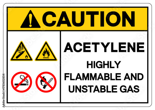 Caution Highly Flammable And Unstable Gas Symbol Sign ,Vector Illustration, Isolate On White Background Label. EPS10