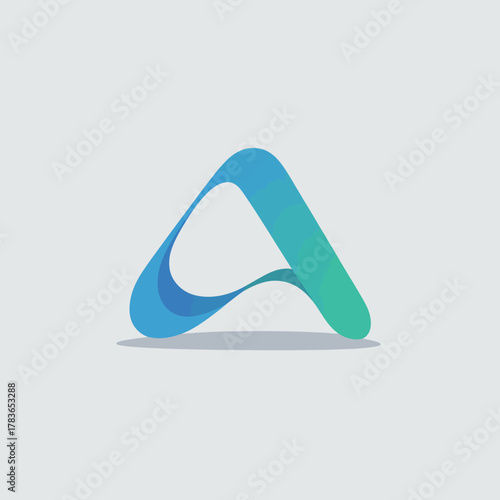 A contemporary logo design featuring the letter 'A' composed of fluid shapes, representing innovation and creativity, ideal for tech or design-focused brands.