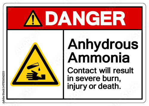 Danger Anhydrous Ammonia Symbol Sign, Vector Illustration, Isolate On White Background, Label.EPS10