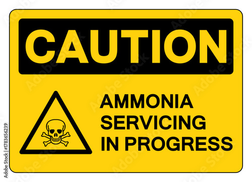 Cuation Ammonia Servicing In Progress Symbol Sign, Vector Illustration, Isolate On White Background, Label.EPS10