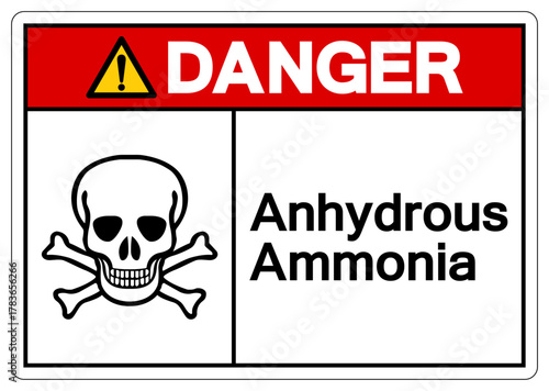 Danger Anhydrous Ammonia Symbol Sign, Vector Illustration, Isolate On White Background, Label.EPS10