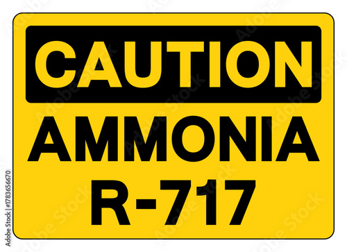 Caution Ammomium R717 Symbol Sign, Vector Illustration, Isolate On White Background, Label.EPS10
