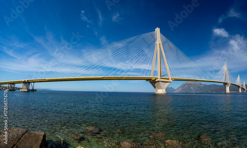 фотографія Greece, Patras, Rio–Antirrio Bridge - 6 April 2024 - Overview of the imposing br