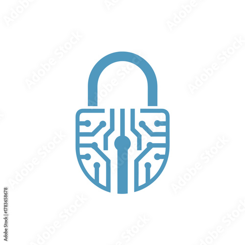 Circuit board key padlock logo
