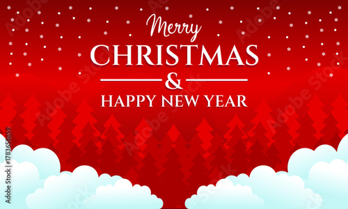 Merry Christmas and Happy New year greetings vector illustration 