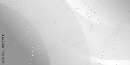 Abstract white geometric overlapping circle background with shadow. abstract dotted wave background. hand drawn dotted path route line isolated.  