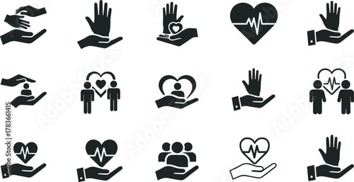 Healthcare, wellness, support, community, charity, protection, teamwork, unity, medical, people, heart, hands, care, connection, safety, trust, compassion, family, health, love