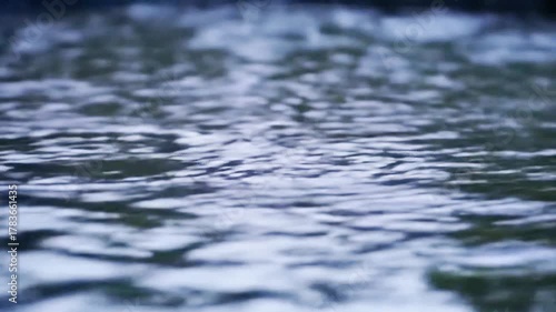 Ripples And Water Surface With Small Waves Creating A Calming And Peaceful Motion Effect View Rain Scene