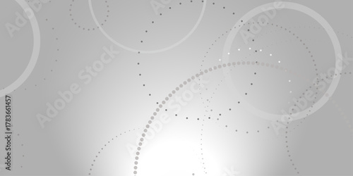 Abstract white geometric overlapping circle background with shadow. abstract dotted wave background. hand drawn dotted path route line isolated.  