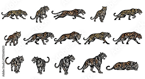 Collection of Black Panther Illustrations in Various Poses 1.