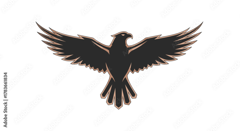 Fototapeta premium Majestic Eagle Silhouette with Wings Spread Wide.