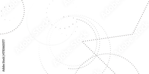 Abstract white geometric overlapping circle background with shadow. abstract dotted wave background. hand drawn dotted path route line isolated.  