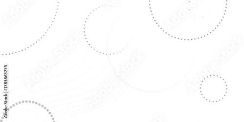 Abstract white geometric overlapping circle background with shadow. abstract dotted wave background. hand drawn dotted path route line isolated.  
