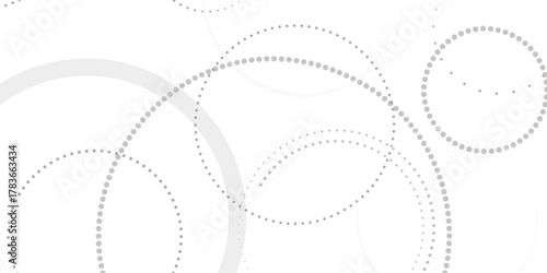 Abstract white geometric overlapping circle background with shadow. abstract dotted wave background. hand drawn dotted path route line isolated.  