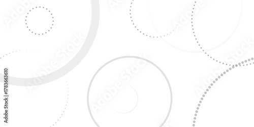 Abstract white geometric overlapping circle background with shadow. abstract dotted wave background. hand drawn dotted path route line isolated.  