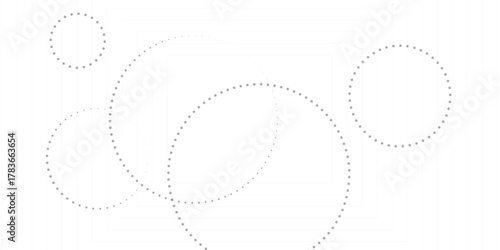 Abstract white geometric overlapping circle background with shadow. abstract dotted wave background. hand drawn dotted path route line isolated.  